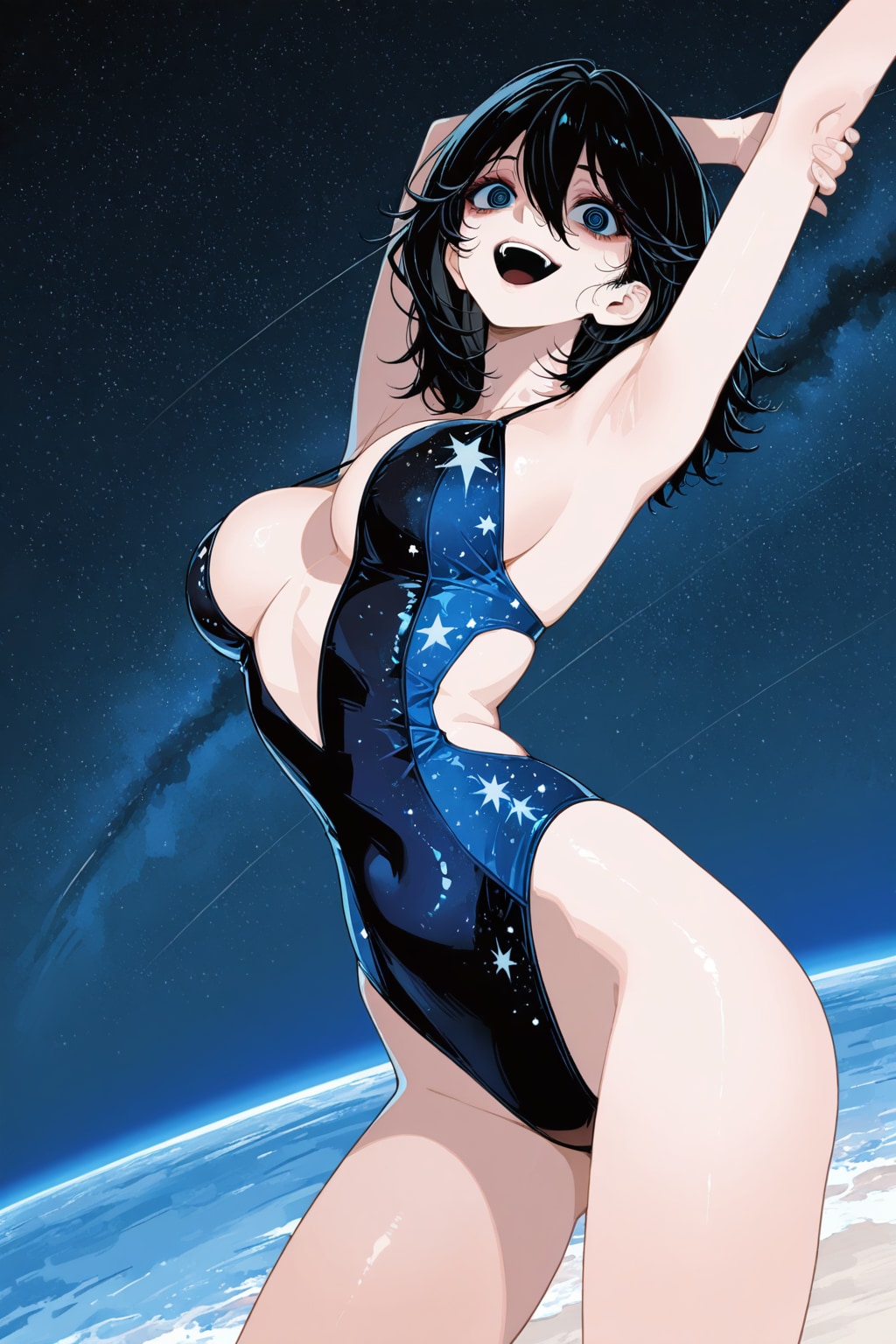 星空と黒髪ちゃん