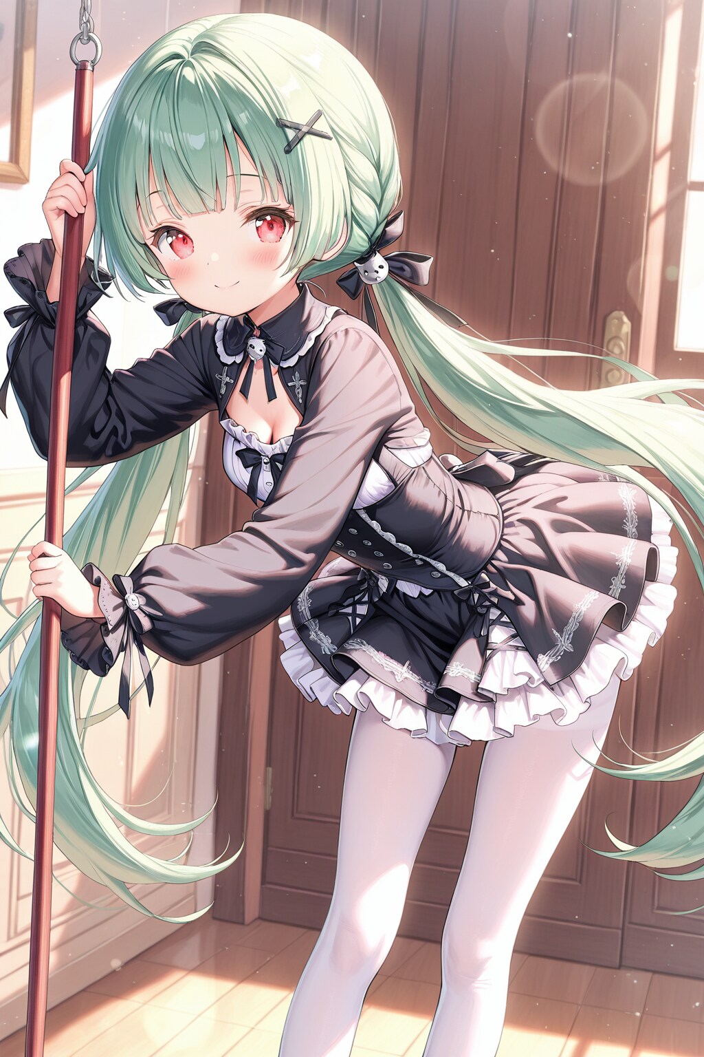 緑髪　ゴスロリ