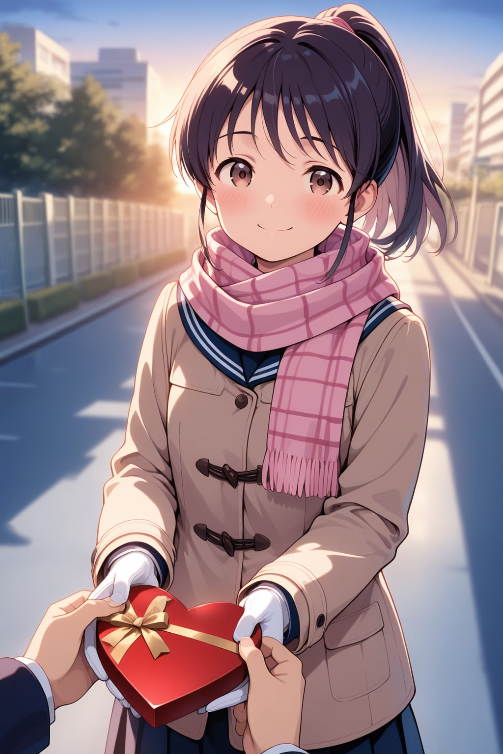 下校中幼馴染から本命バレンタインチョコ💝 | の人気AIイラスト・グラビア