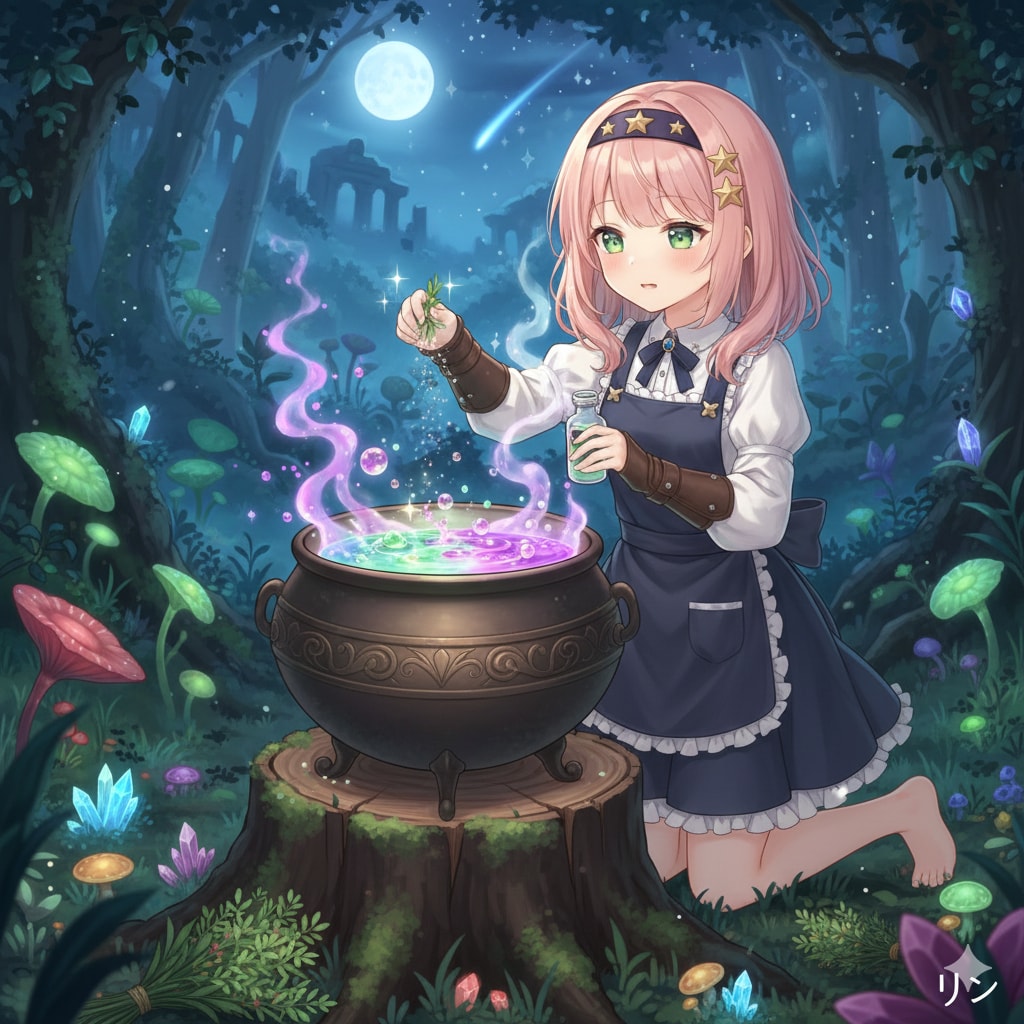 星降る夜の調合レシピ ― 見習い魔女のひみつ ― | の人気AIイラスト・グラビア