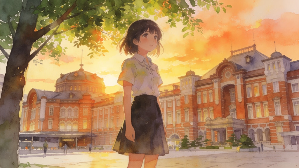 夕暮れの駅