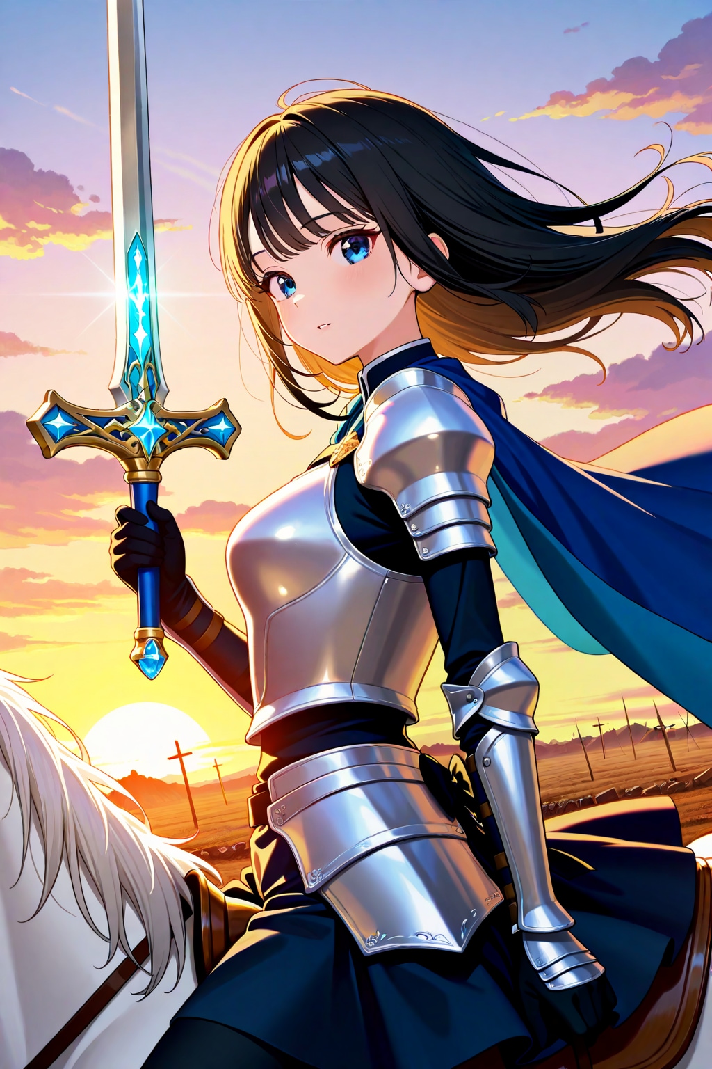 戦場で鎮魂の祈りをする萩原葵ちゃん | の人気AIイラスト・グラビア