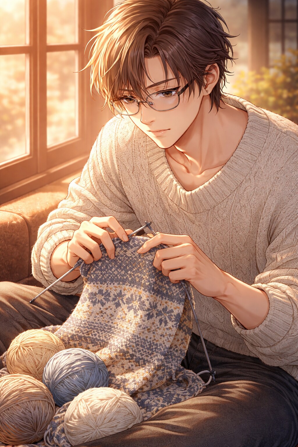 編み物男子