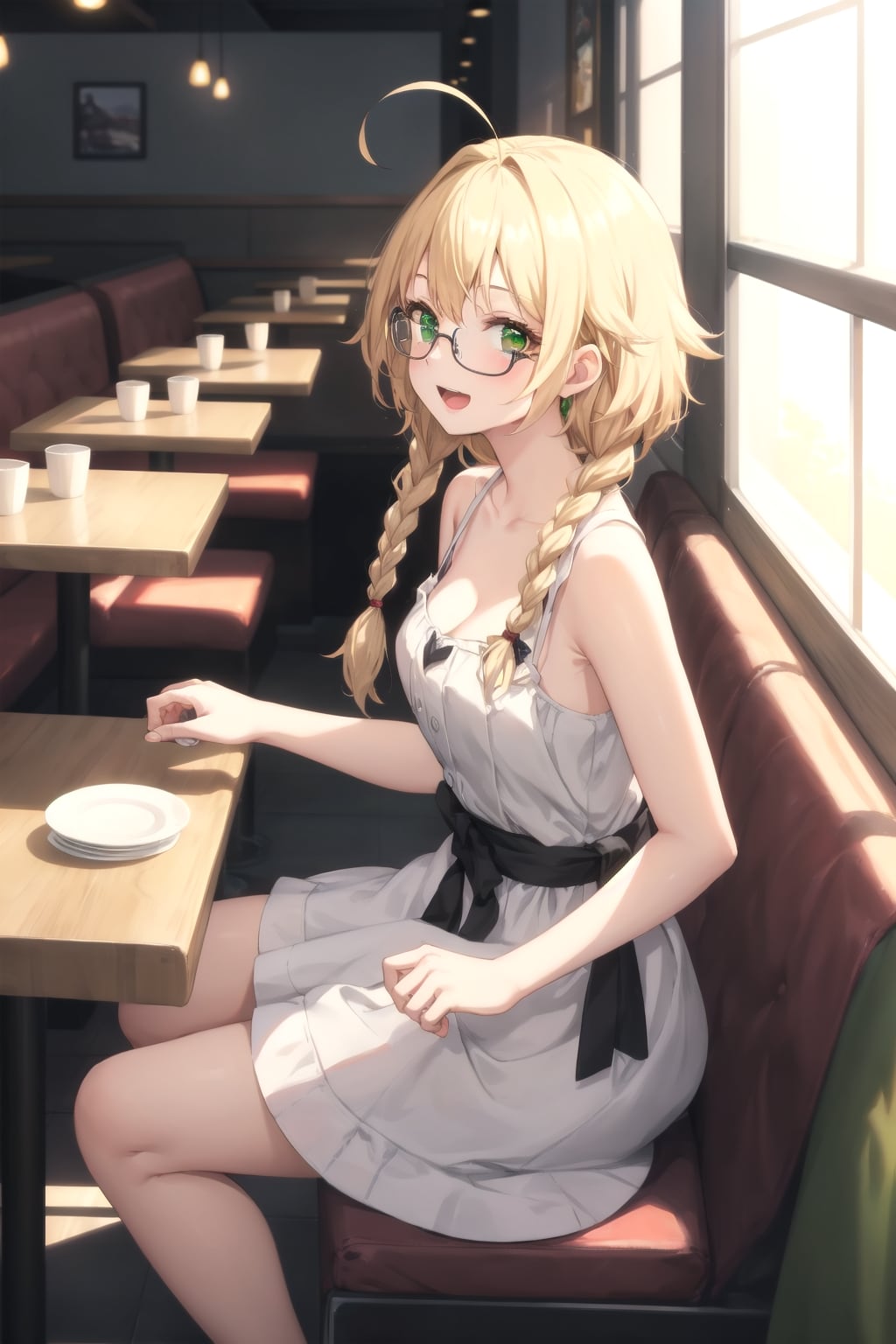 ヤスミン三姉妹×眼鏡三つ編み×白ワンピース×ウェイトレス♪