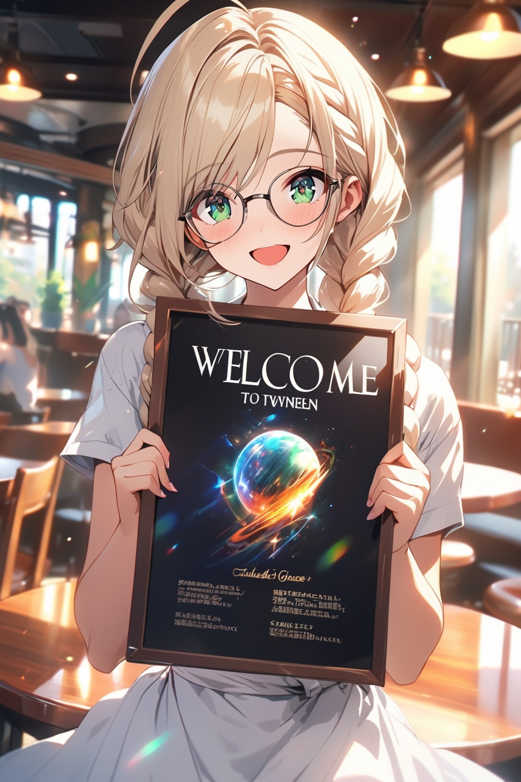 ヤスミン三姉妹×眼鏡三つ編み×白ワンピース×ウェイトレス♪