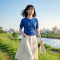 普通の美少女　朝のイヌの散歩 3枚目