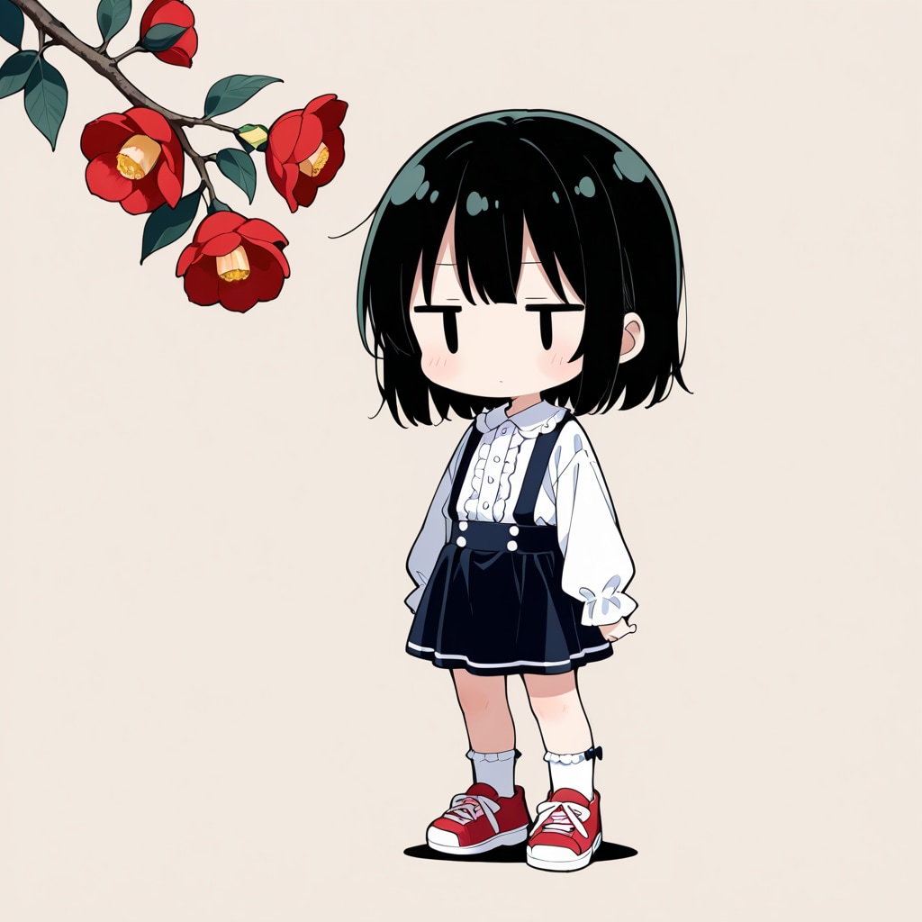 つばきの花を愛でる