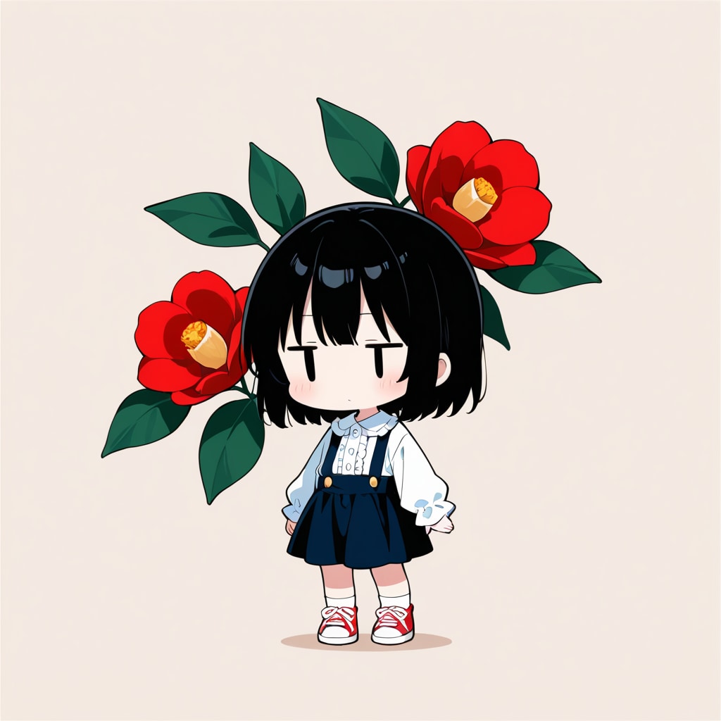 つばきの花を愛でる