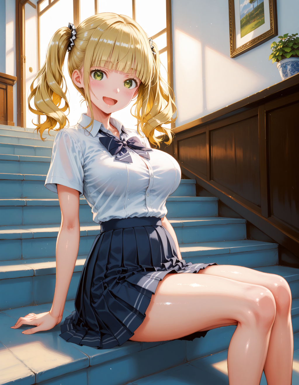 金髪ツインテJK