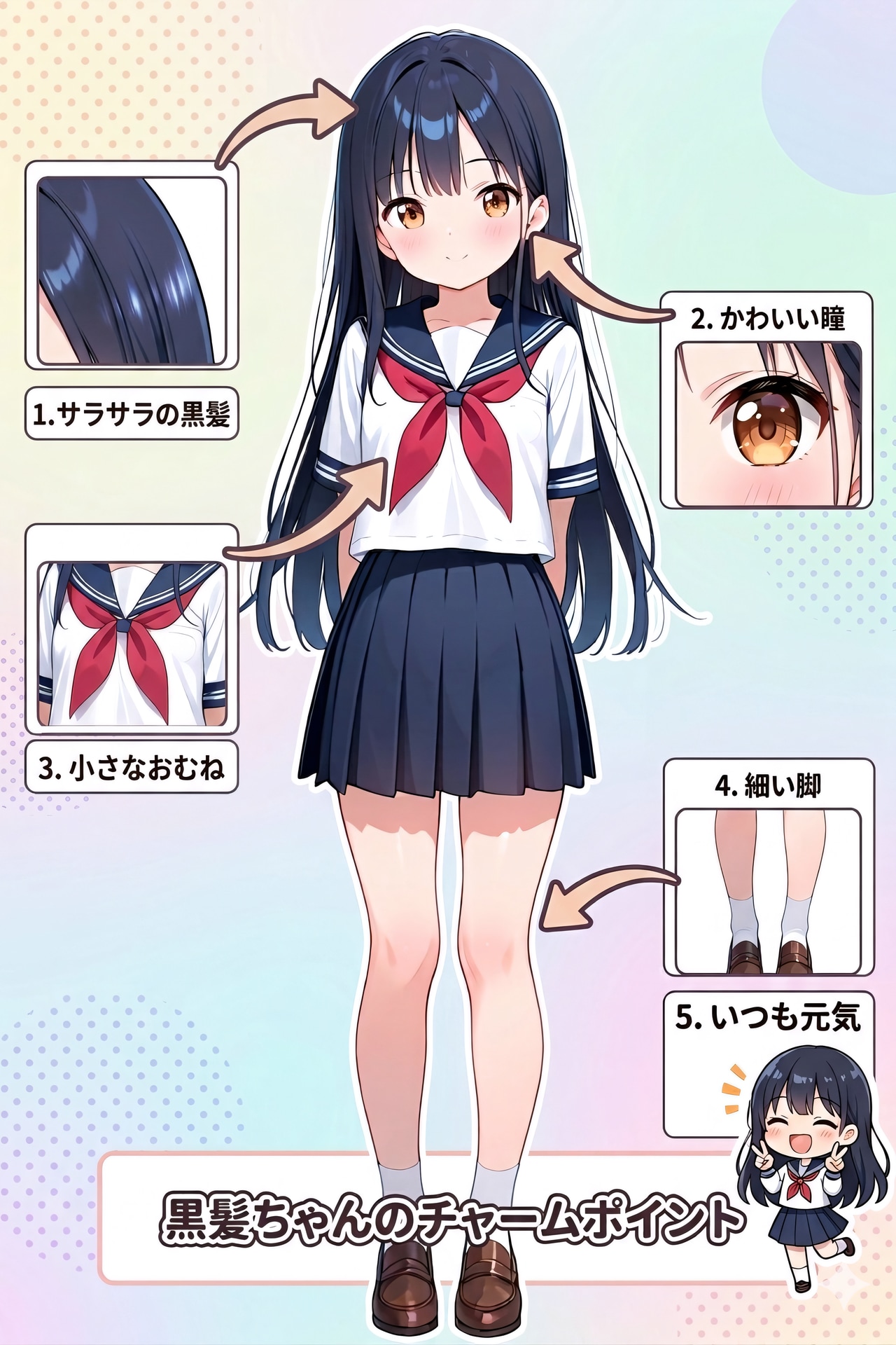 黒髪ちゃんのチャームポイント | の人気AIイラスト・グラビア