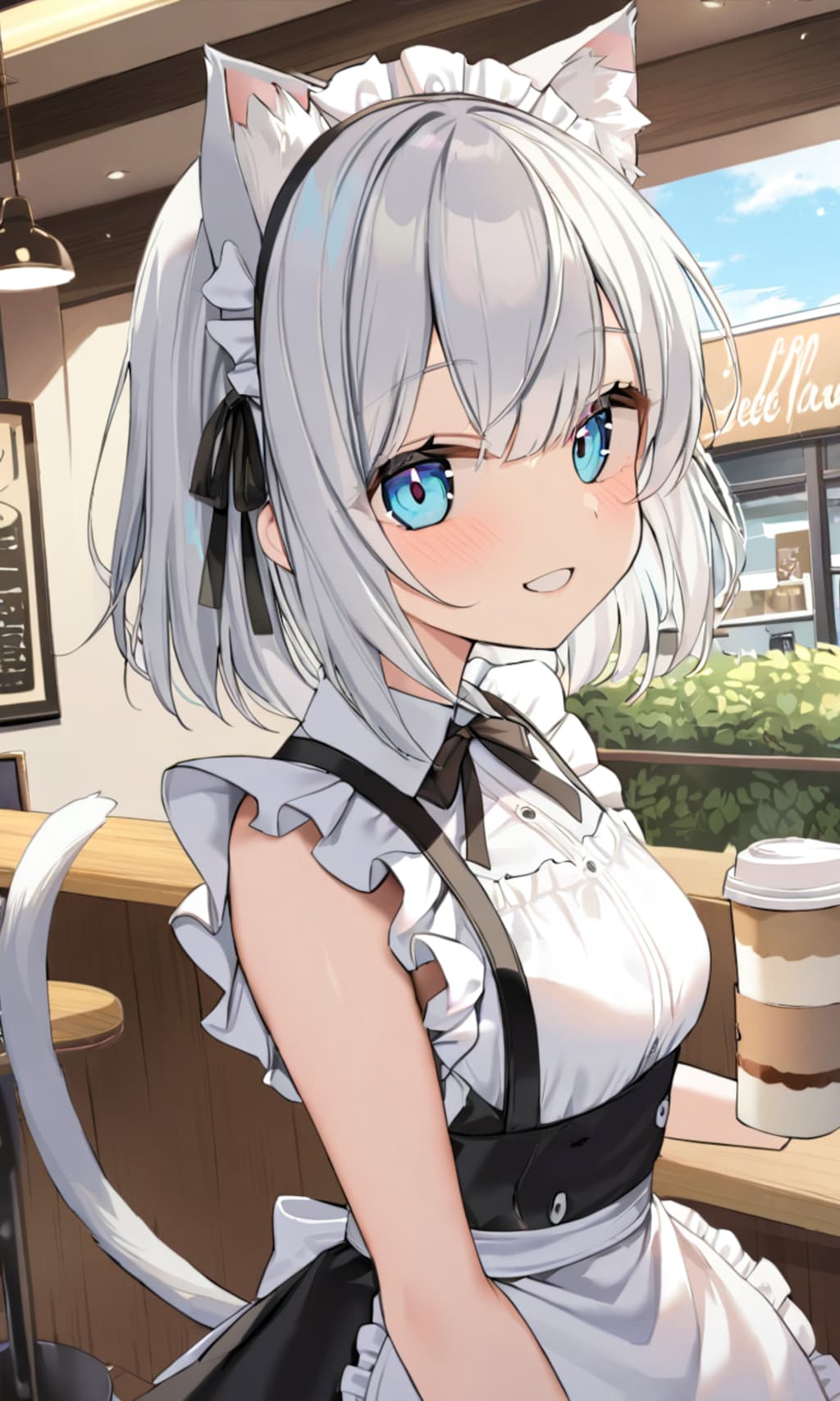 銀髪猫耳メイド