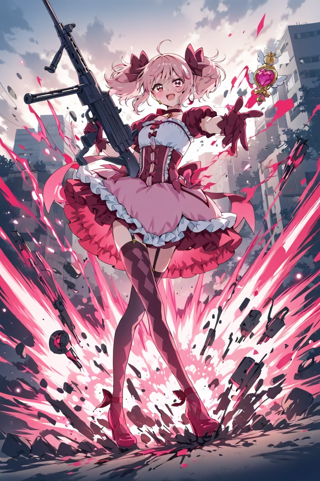 銃で戦う魔法少女