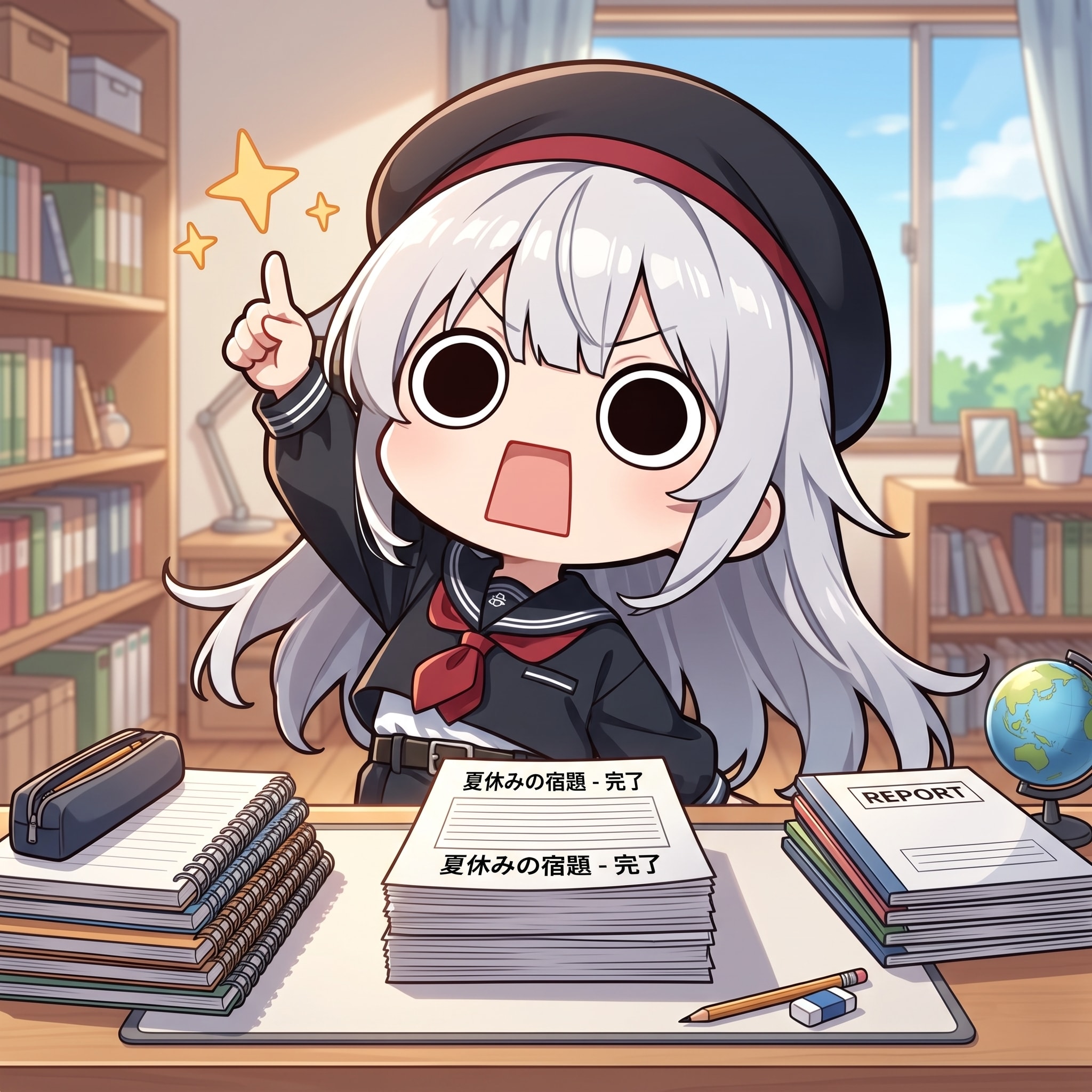 夏休みの宿題が全部終わったえらいこっちゃ嬢 | の人気AIイラスト・グラビア