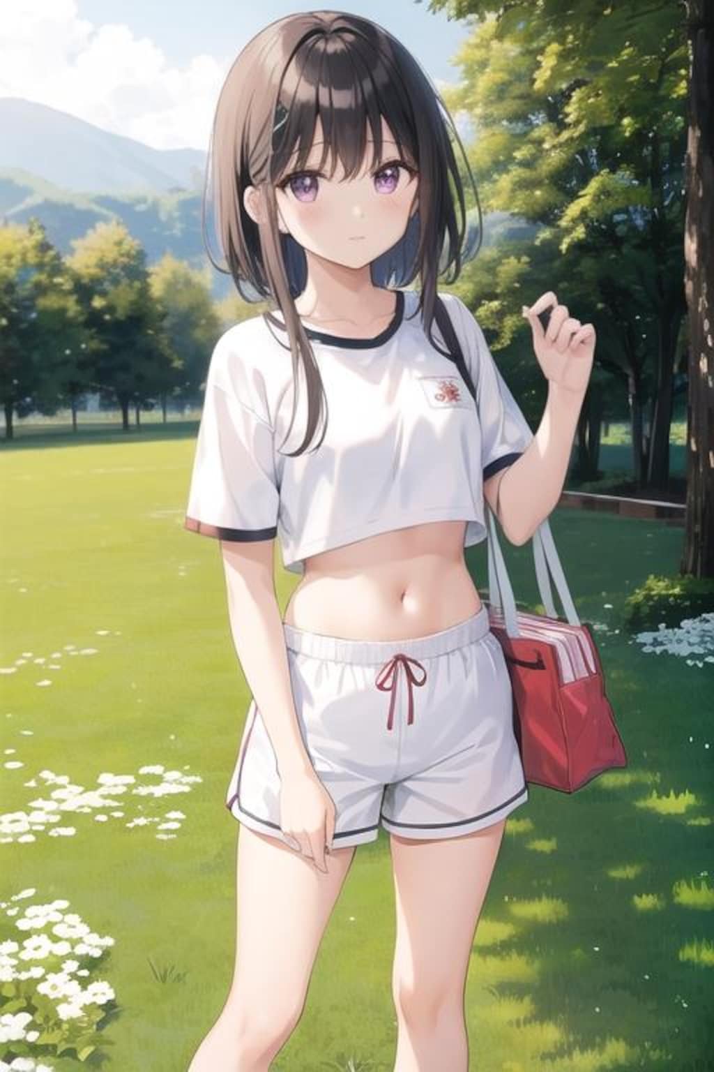 公園黒髪娘804