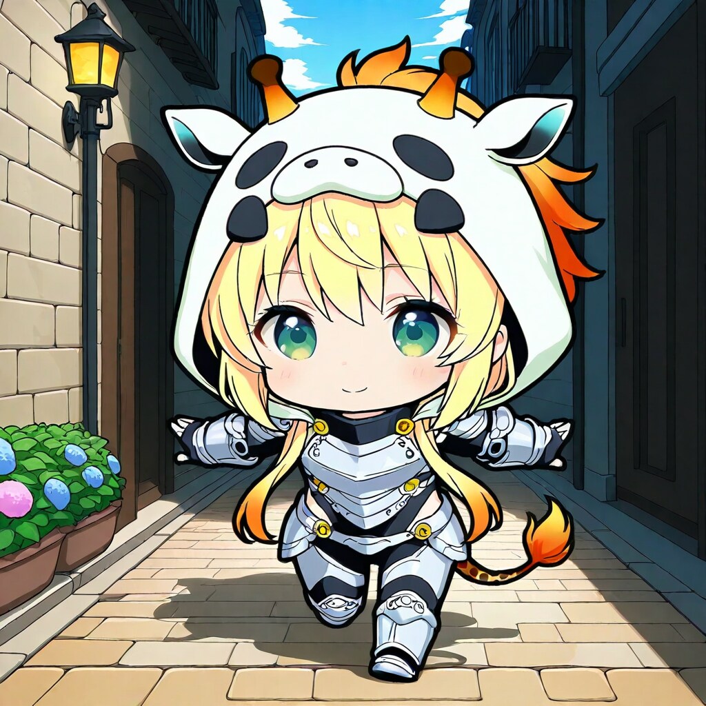 路地裏アニマルフーディー騎士鎧ちび子ちゃん