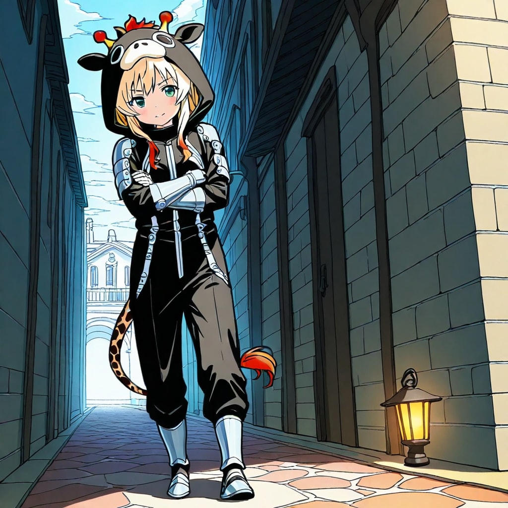 路地裏アニマルフーディー騎士鎧ちび子ちゃん