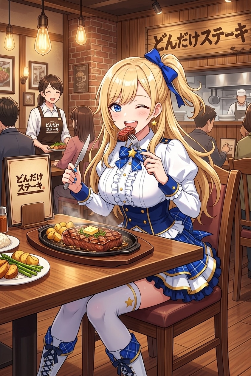ステーキとナミちゃん | の人気AIイラスト・グラビア
