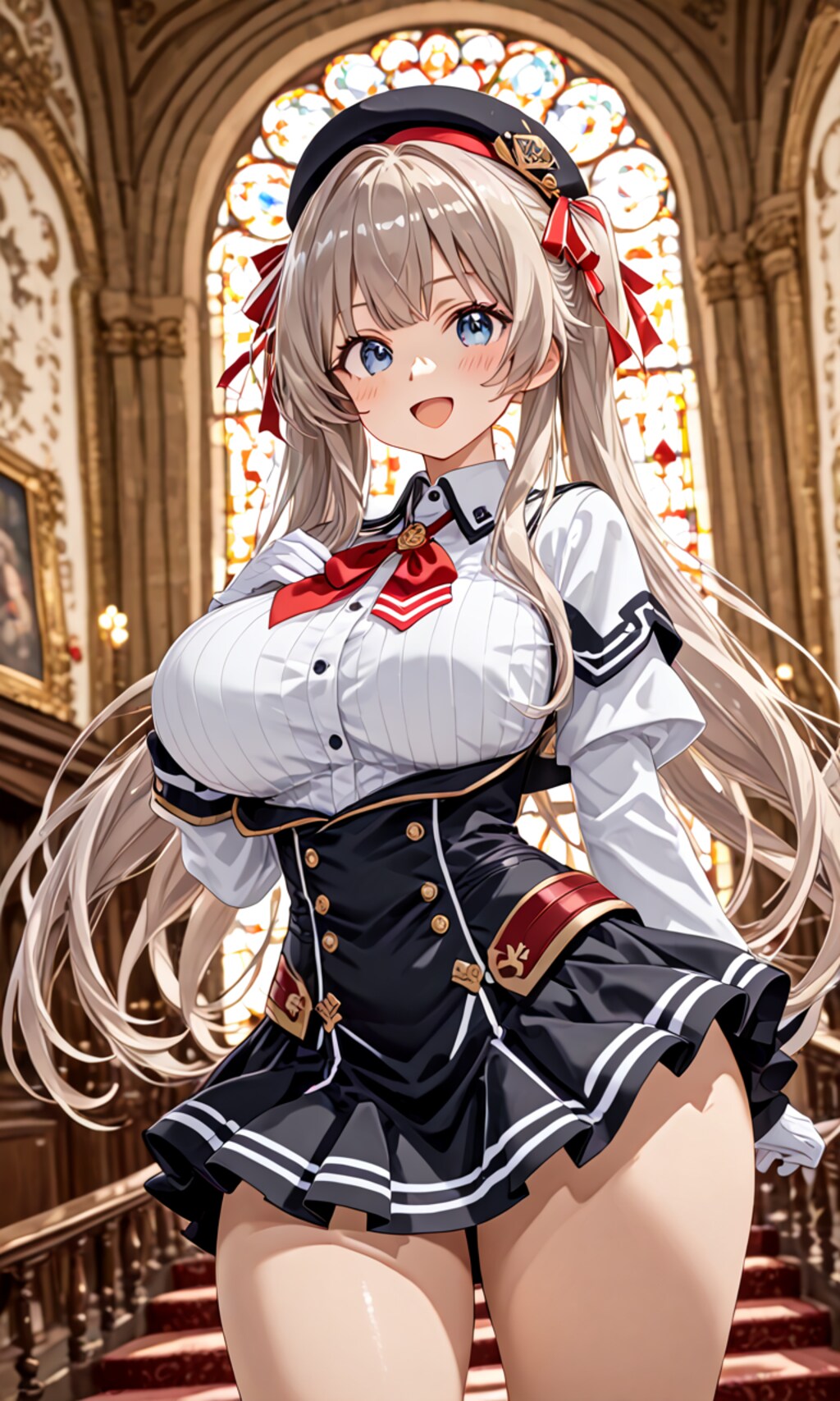 銀髪ツインテール美女