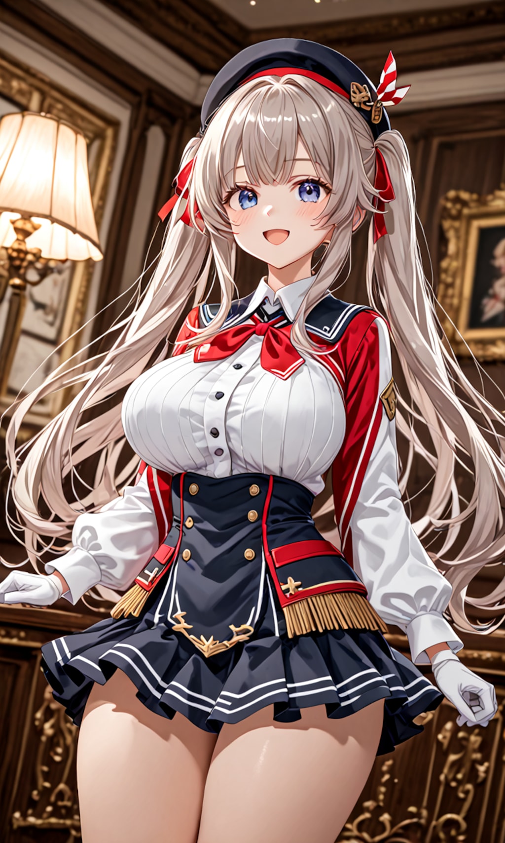 銀髪ツインテール美女