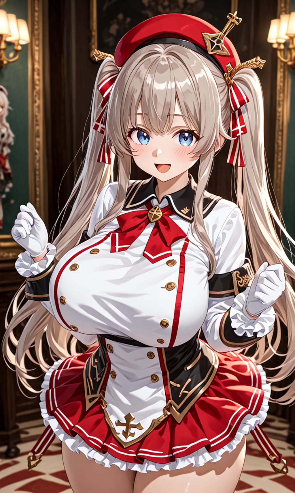 銀髪ツインテール美女