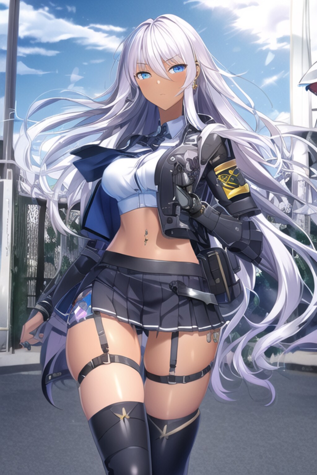 銀髪メカ娘の登校