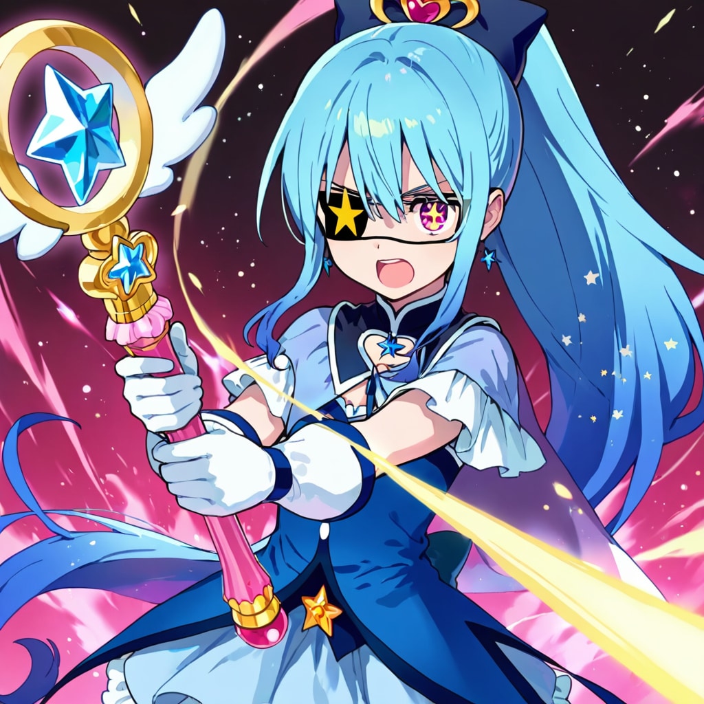 青いポニーテールの魔法少女4