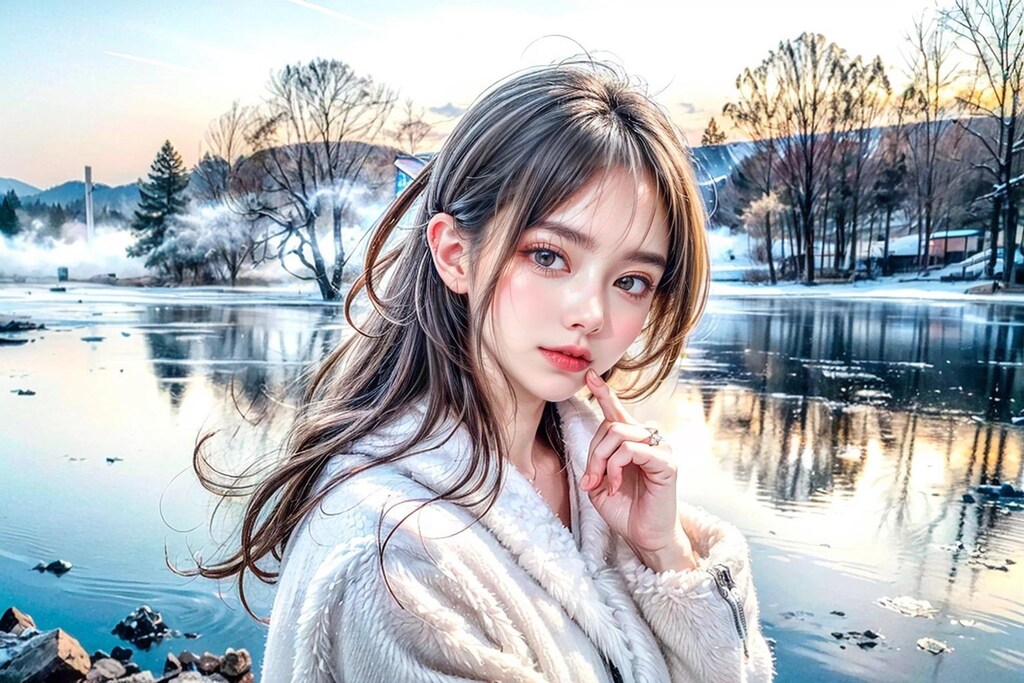 冬の美女(パソコン壁紙サイズ)