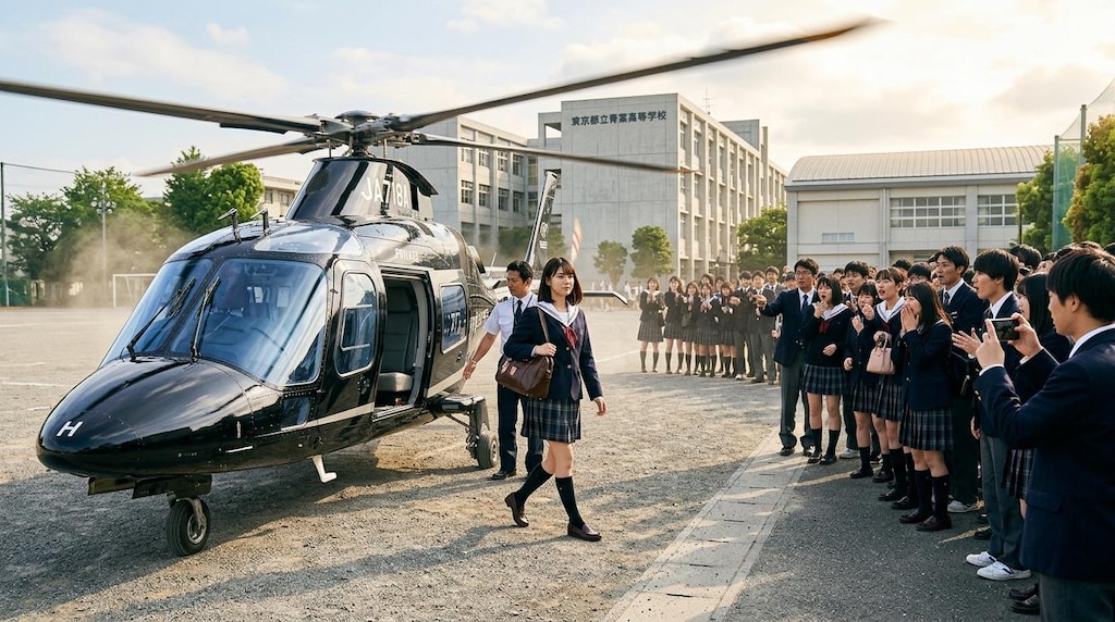 自家用ヘリで通学