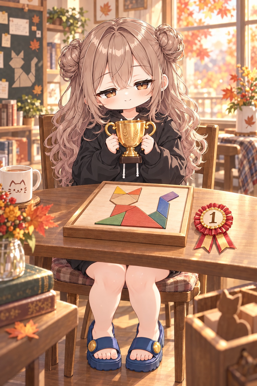 ねむねむ顔でも、一等賞。