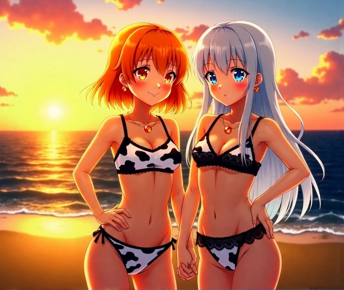 夕暮れの海にて