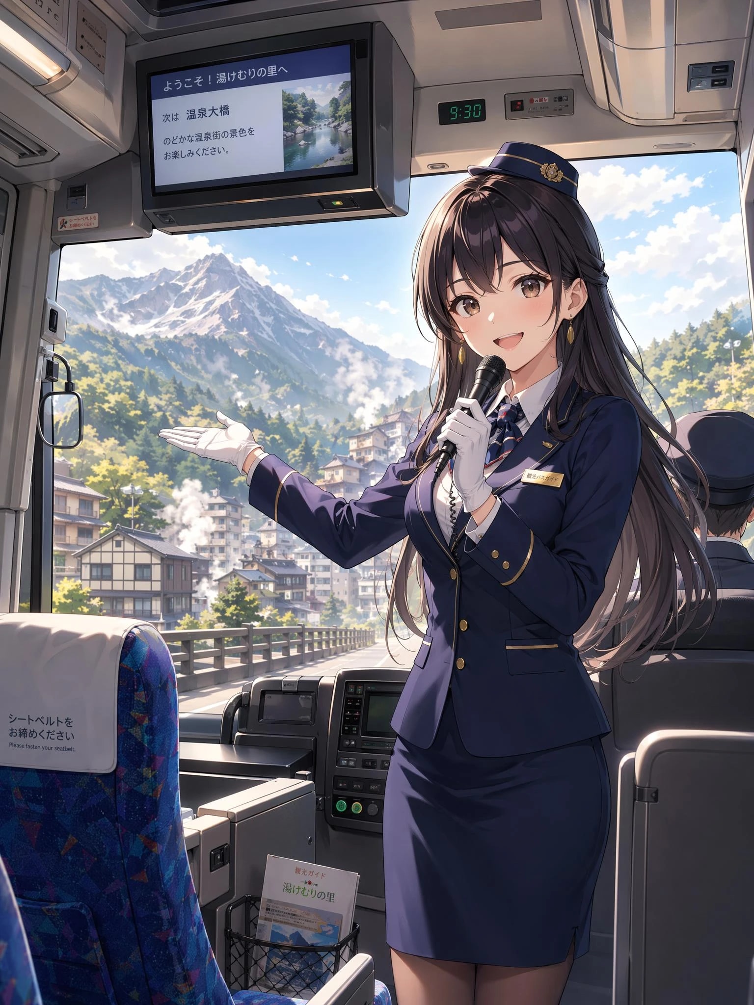 バスガイドさんと行く山あいの温泉郷♨️ | の人気AIイラスト・グラビア