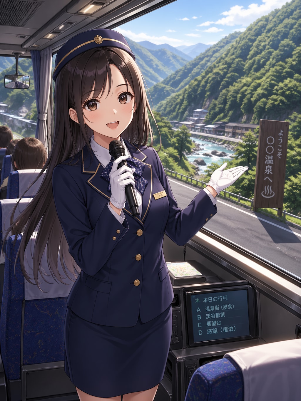 バスガイドさんと行く山あいの温泉郷♨️