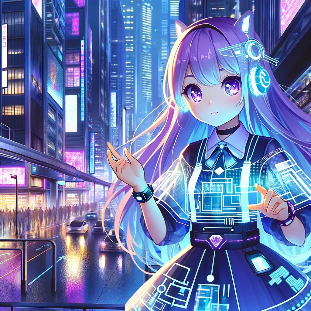 夜の未来都市