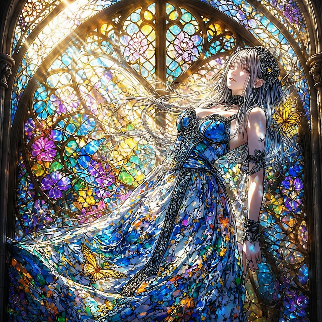 ガラスに溶け込み…