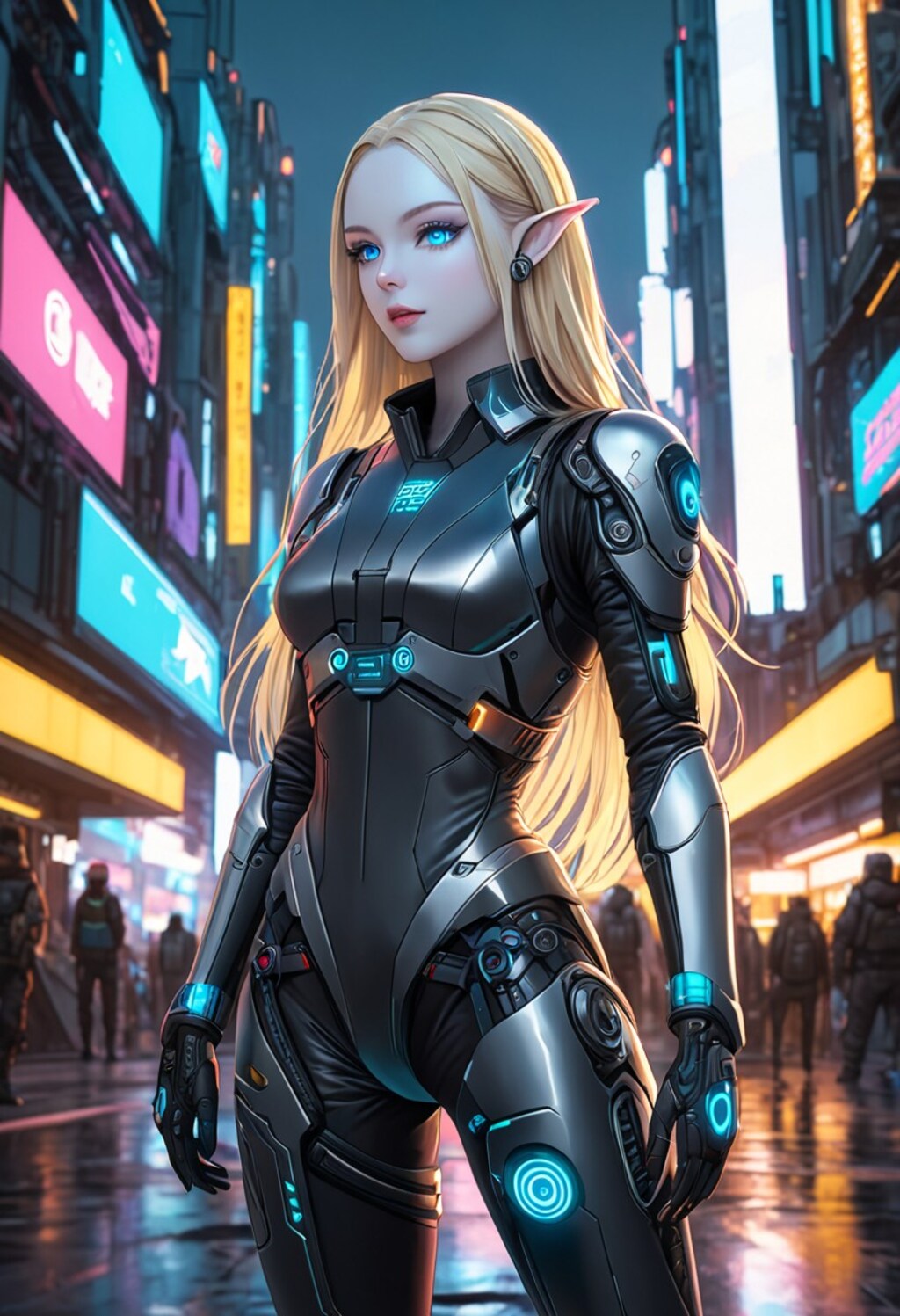 サイバーシティの金髪エルフさん