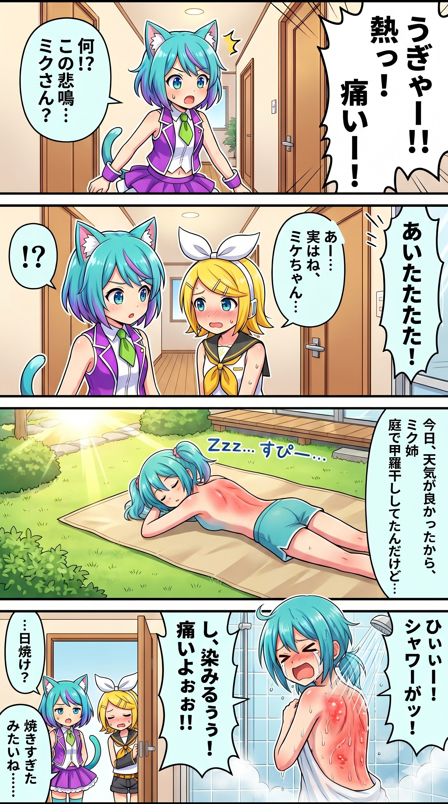ミクさん、こんがり焼けました！😅