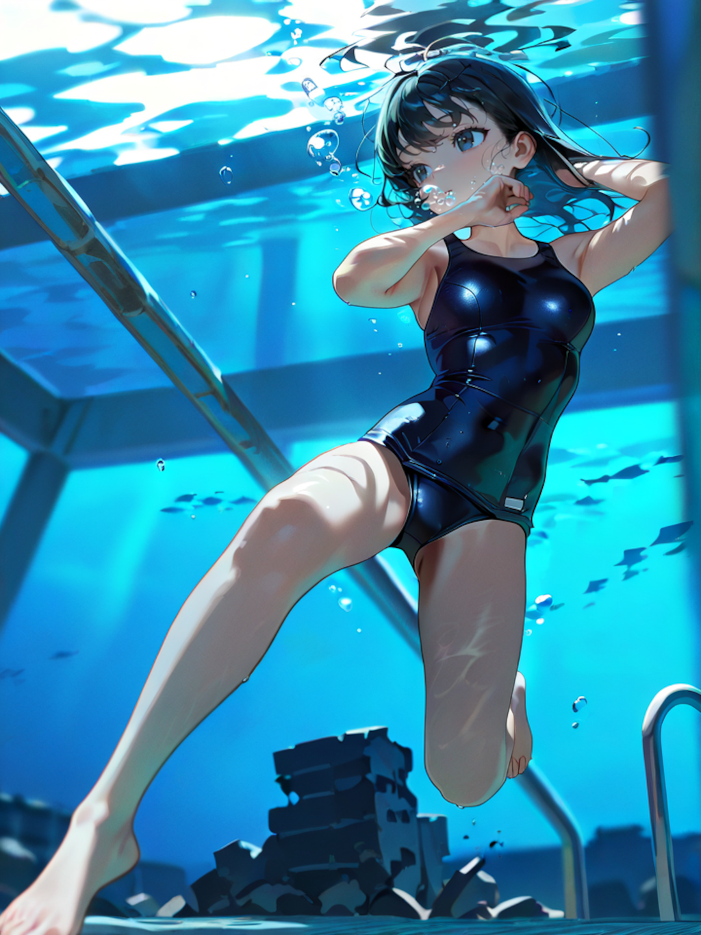 プールの下は廃墟