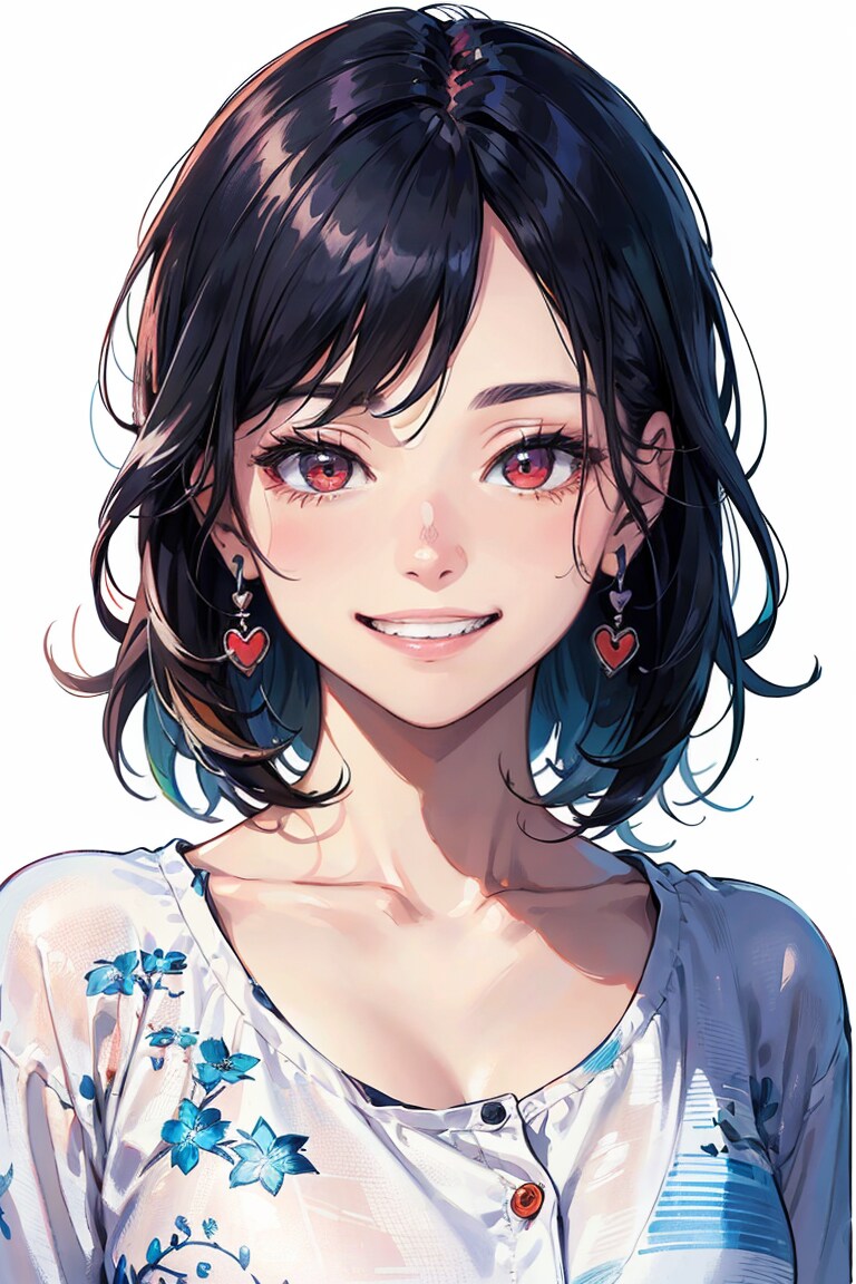 ハートのピアスをつけたお姉さん