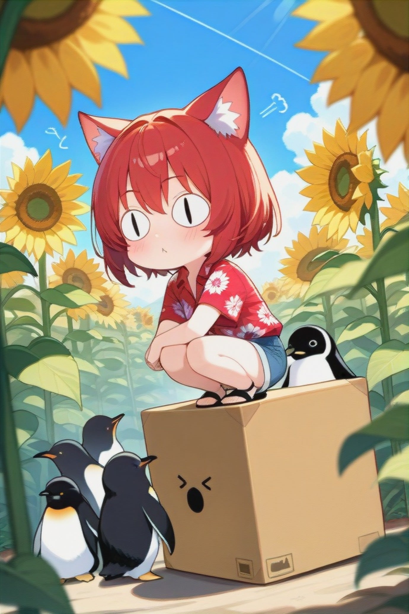 ペンギンと赤髪ちゃん