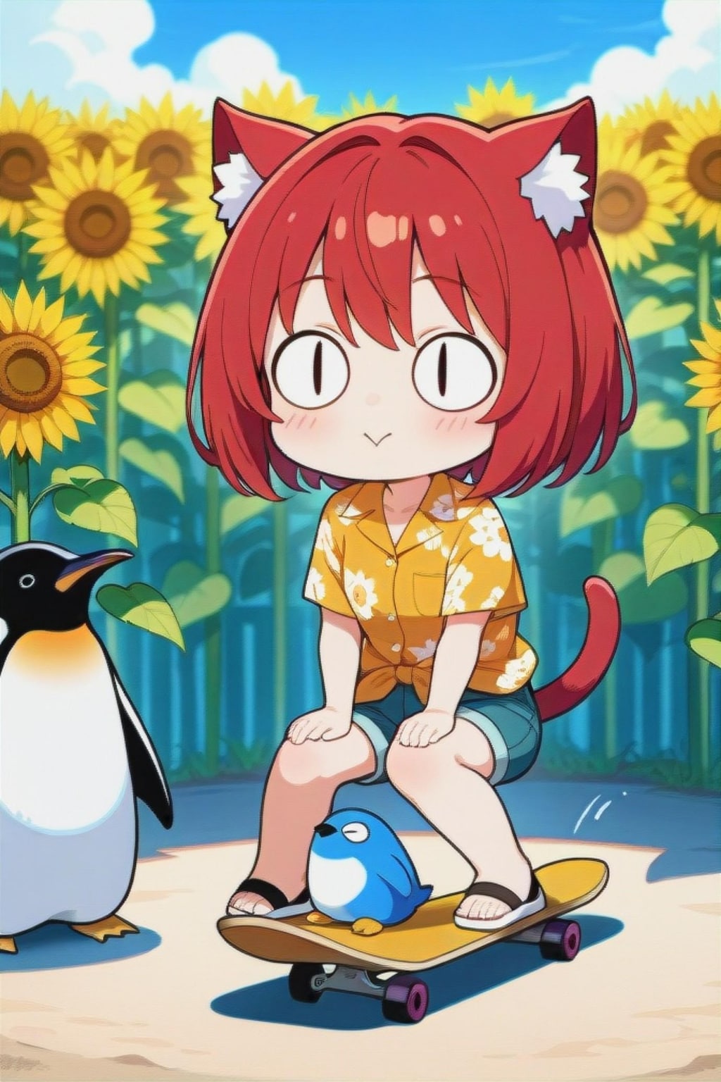 ペンギンと赤髪ちゃん
