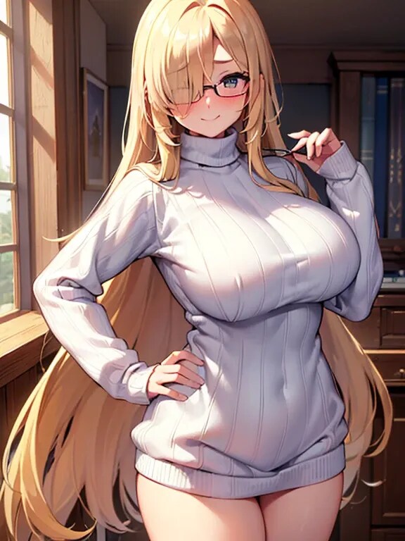 ニットワンピの外国人妻