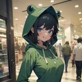 Sketch style - Frog hooded girl 2枚目