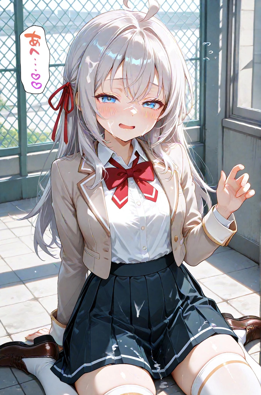 アーリャさん 『隣の席の銀髪美女が抜いてくれる話』