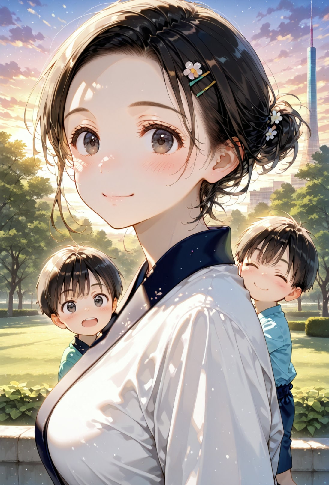 公園で遊ぶ親子８ | の人気AIイラスト・グラビア