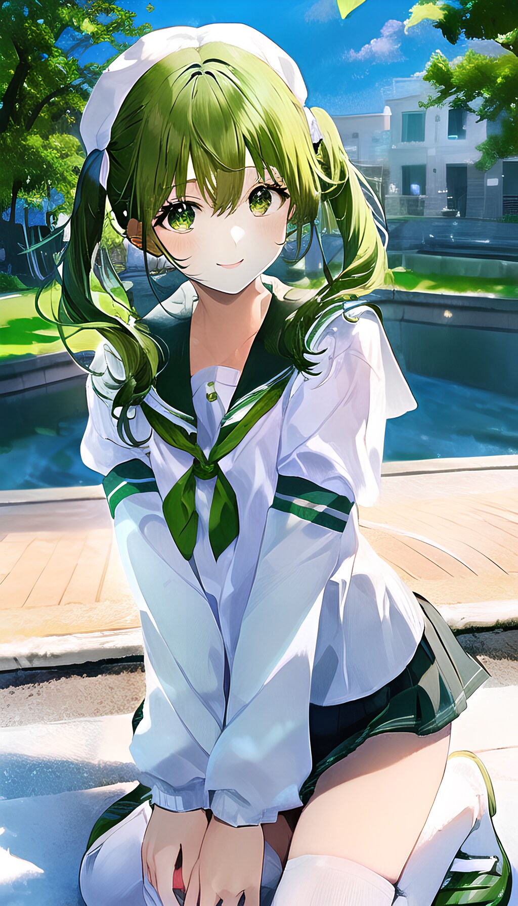 緑の髪の女の子