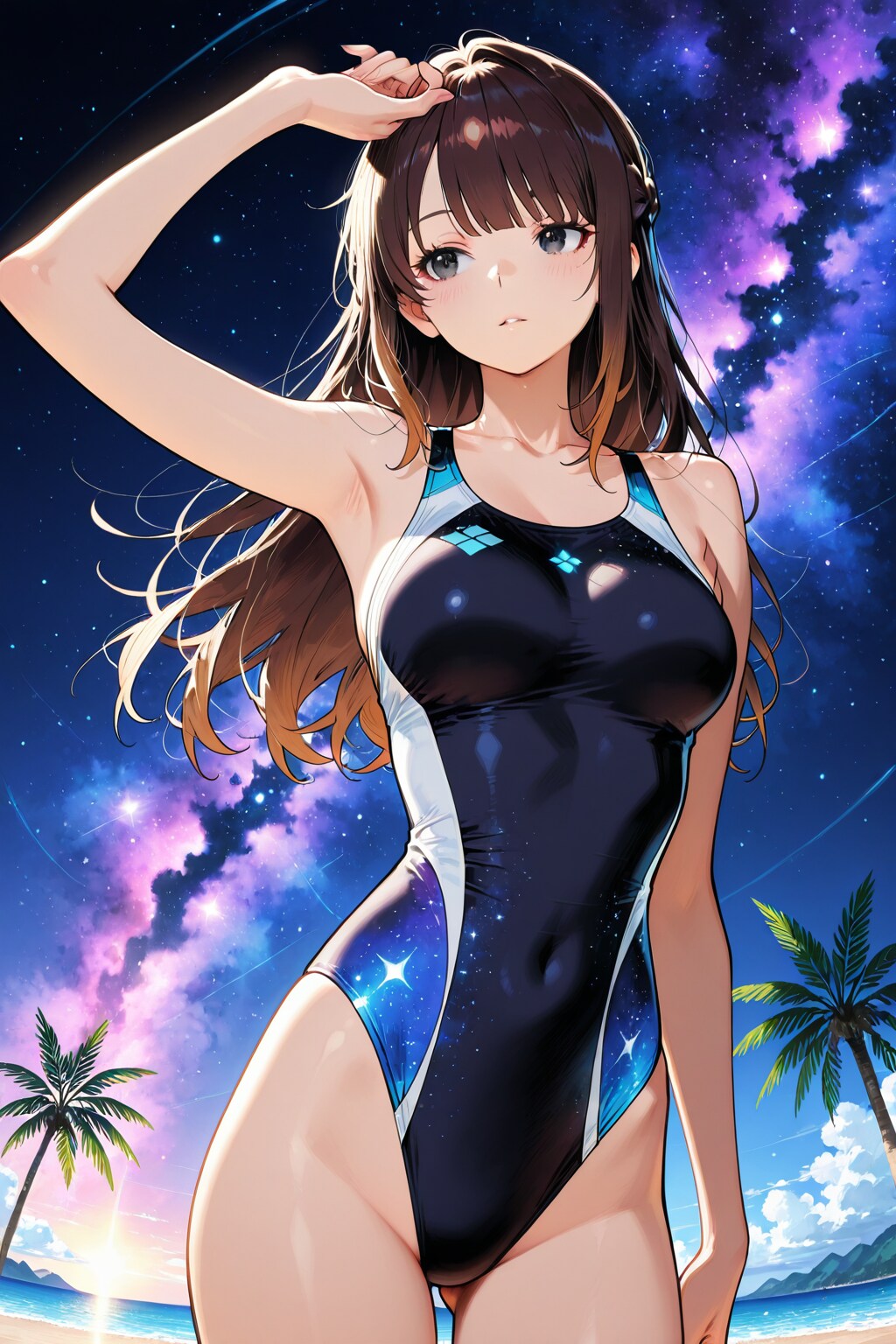 high-leg compression swimsuit②