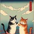 猫相撲 2枚目