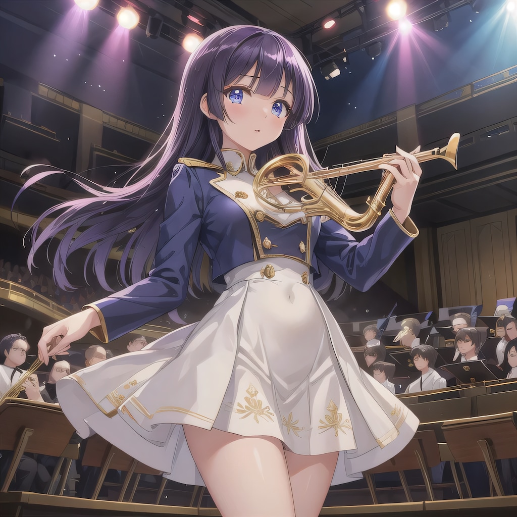 紫髪ロングでブラスバンドの少女２