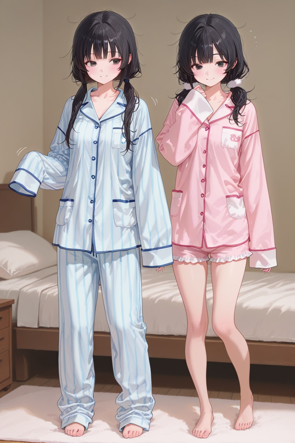 2人になっちゃったパジャマ娘