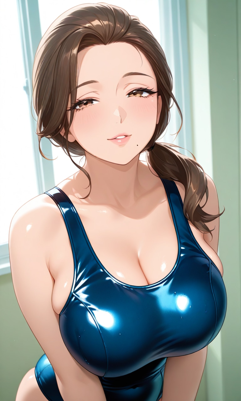 熟女スクール水着　山下芽衣子